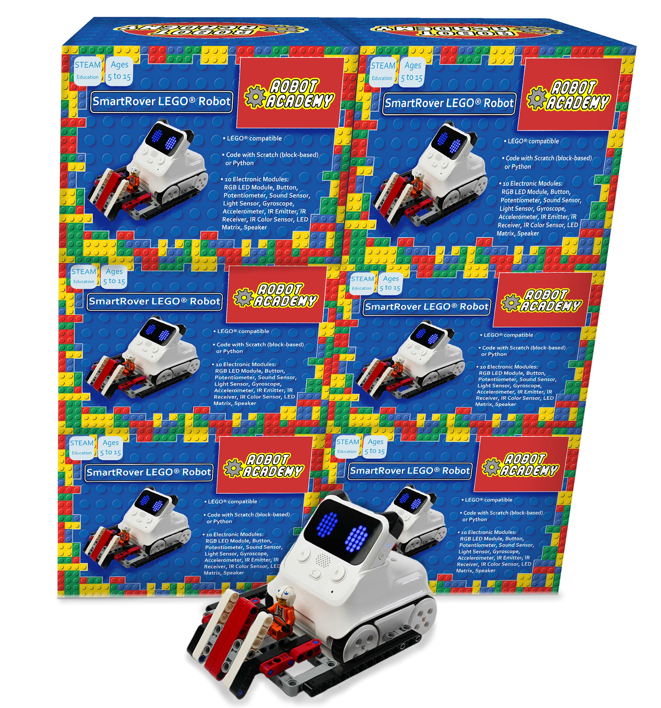 SmartRover with boxes smartrover lego robot classroom bundle